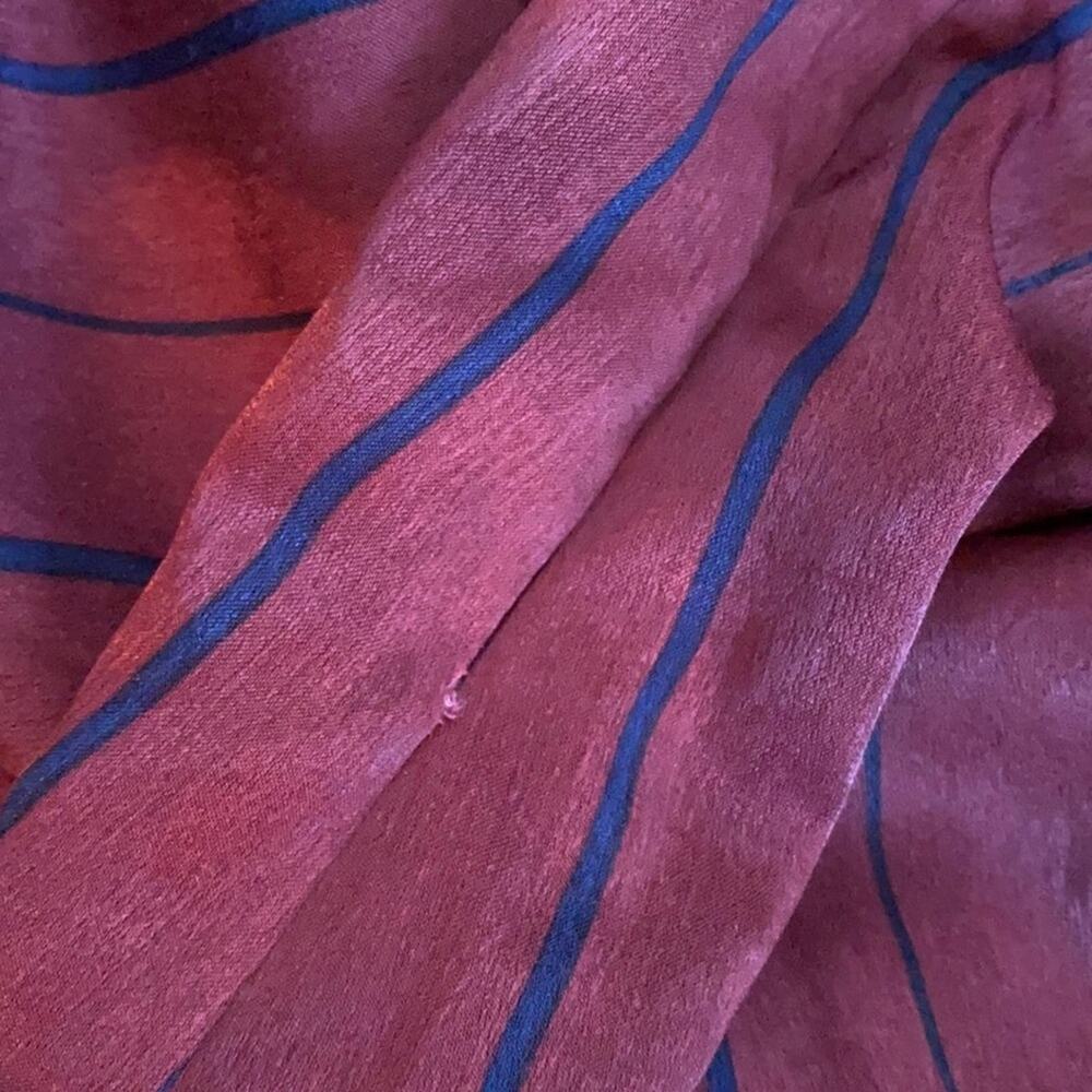 Xhilaration Burgundy & Black Striped Wrap Jumpsuit - Picture 10 of 11